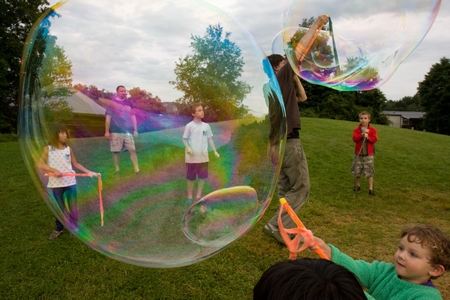 Bubbles are a staple at Camp Common Ground.